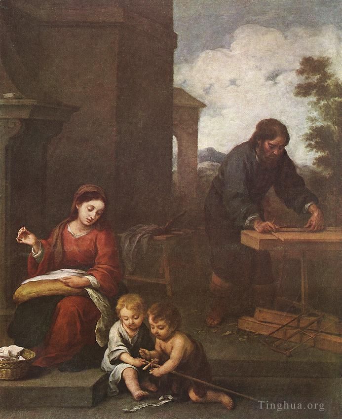 Bartolome Esteban Murillo Oil Painting - Holy Family with the Infant St John