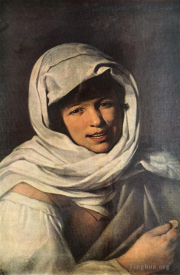 Bartolome Esteban Murillo Oil Painting - The Girl with a Coin Girl of Galicia