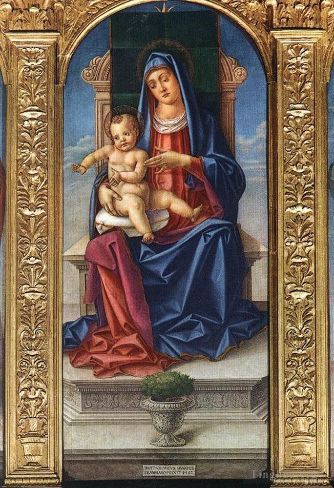 Bartolomeo Vivarini Various Paintings - Madonna Enthroned
