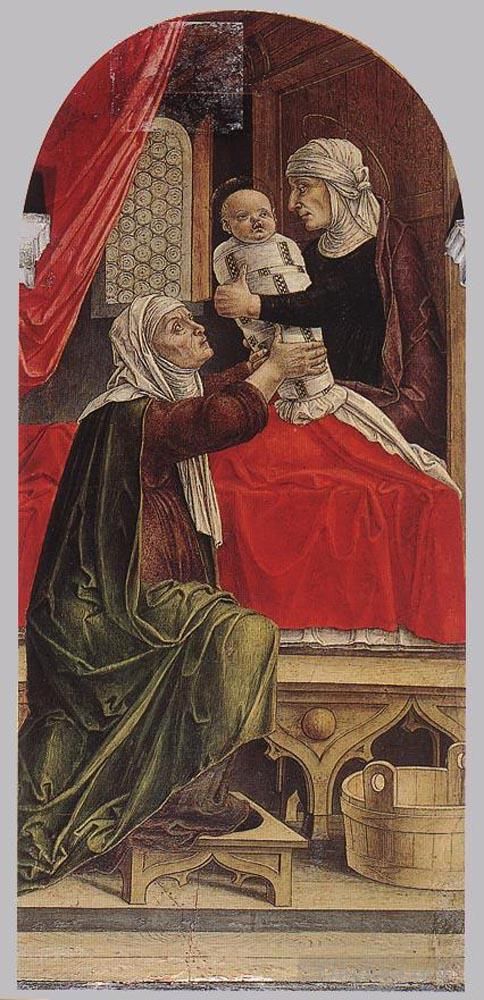Bartolomeo Vivarini Various Paintings - The Birth Of Mary