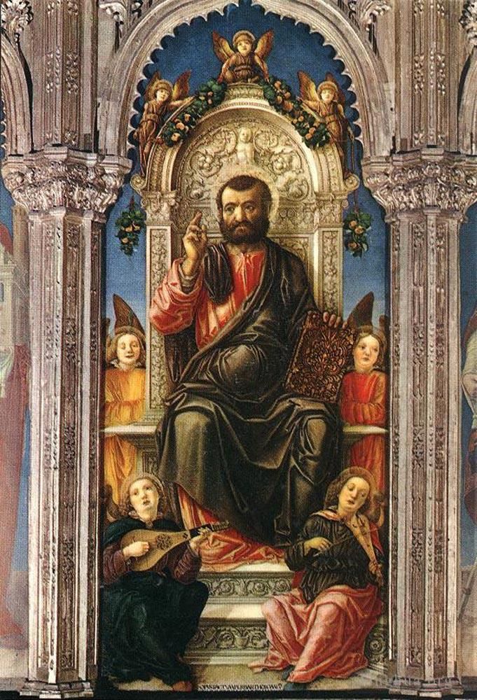 Bartolomeo Vivarini Various Paintings - Triptych Of St Mark