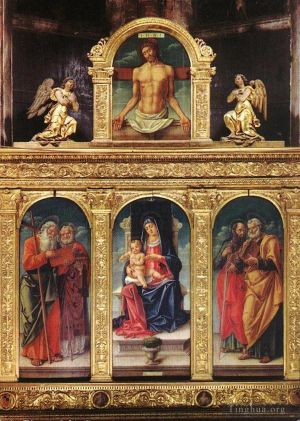 Artist Bartolomeo Vivarini's Work - Virgin Enthroned With The Child On Her Knee