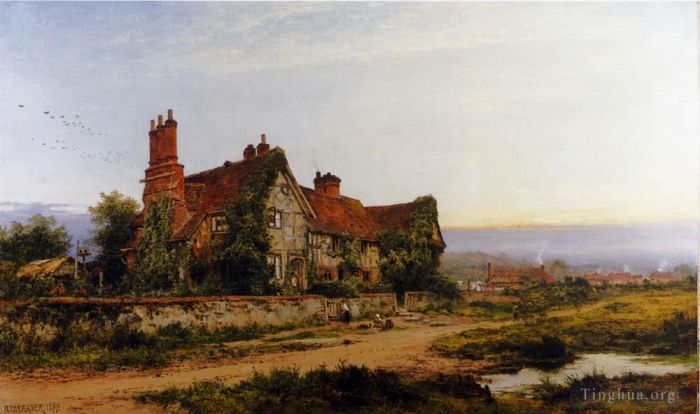 Benjamin Williams Leader Oil Painting - An Old Surrey Home