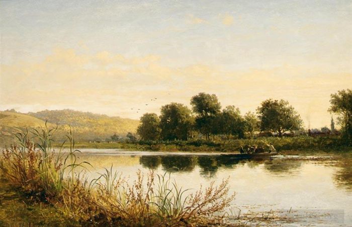 Benjamin Williams Leader Oil Painting - Streatley on Thames