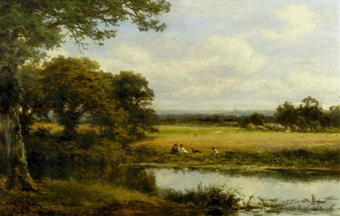 Benjamin Williams Leader Oil Painting - Surrey Cornfields