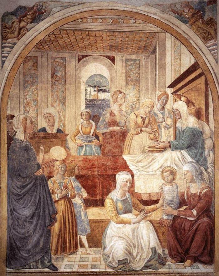 Benozzo Gozzoli Various Paintings - Birth of Mary