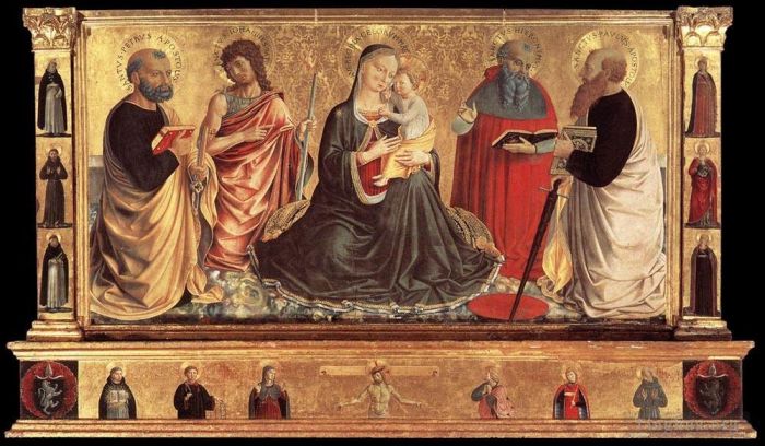 Benozzo Gozzoli Various Paintings - Madonna and Child with Sts John the Baptist Peter Jerome and Paul