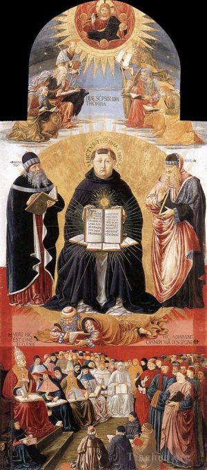 Artist Benozzo Gozzoli's Work - Triumph of St Thomas Aquinas