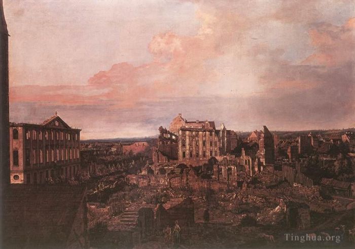 Bernardo Bellotto Oil Painting - Dresden The Ruins Of The Pirnaische Vorstadt