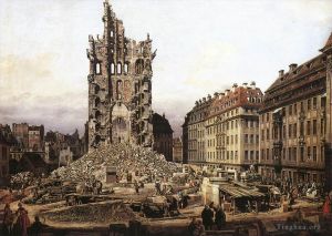 Artist Bernardo Bellotto's Work - The Ruins Of The Old Kreuzkirche In Dresden