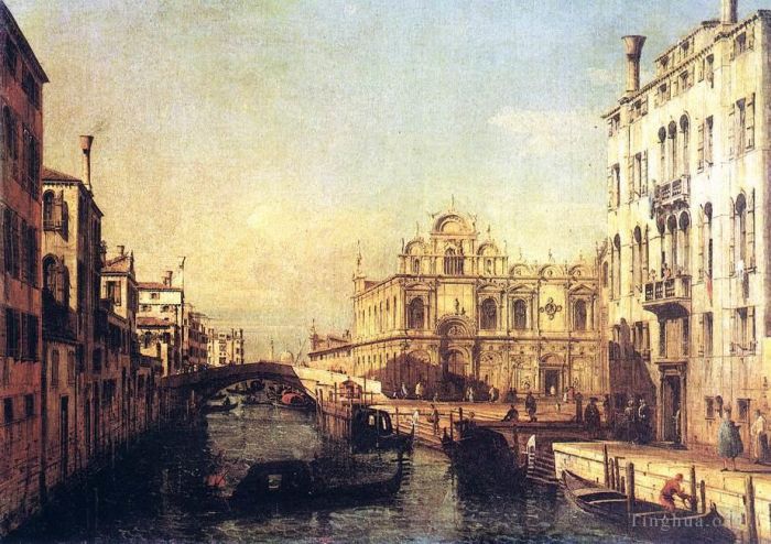 Bernardo Bellotto Oil Painting - The Scuola Of San Marco