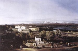 Artist Bernardo Bellotto's Work - View Of The Villa Cagnola At Gazzada Near Varese