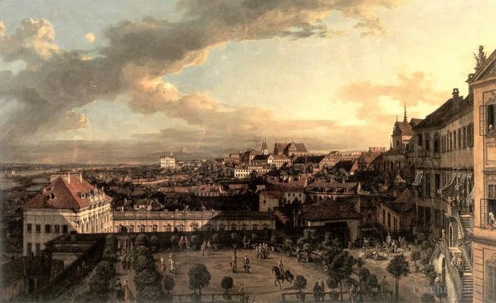 Bernardo Bellotto Oil Painting - View Of Warsaw From The Royal Palace
