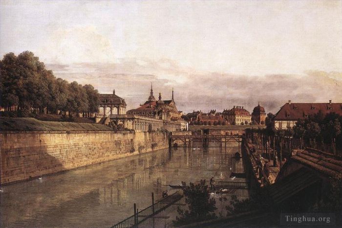 Bernardo Bellotto Oil Painting - Zwinger Waterway