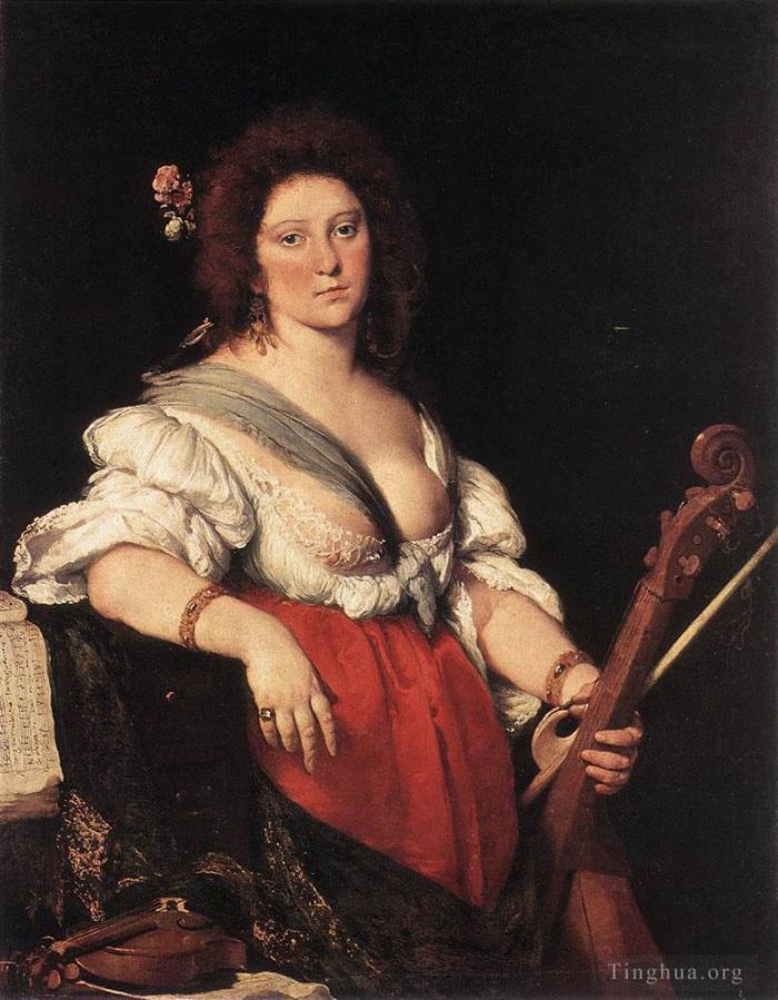 Bernardo Strozzi Oil Painting - Gamba Player