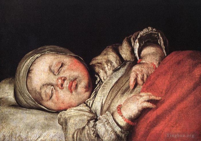 Bernardo Strozzi Oil Painting - Sleeping Child