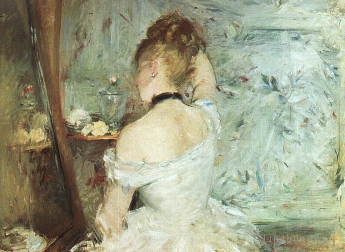 Berthe Morisot Oil Painting - A Woman at her Toilette