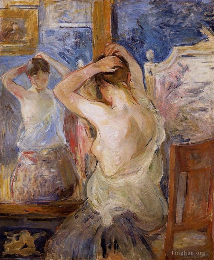 Berthe Morisot Oil Painting - Before the Mirror