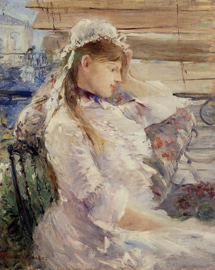 Berthe Morisot Oil Painting - Behind the Blinds