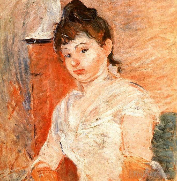 Berthe Morisot Oil Painting - Jeune Fille en Blanc