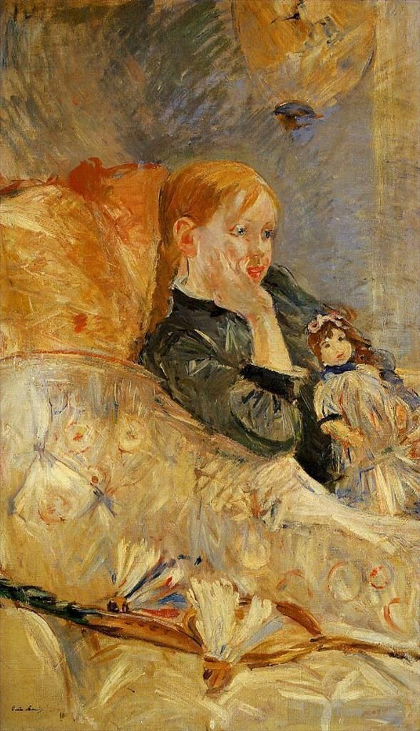 Berthe Morisot Oil Painting - Little Girl with a Doll