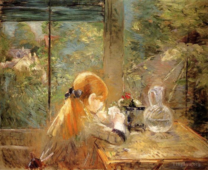Berthe Morisot Oil Painting - On The Veranda