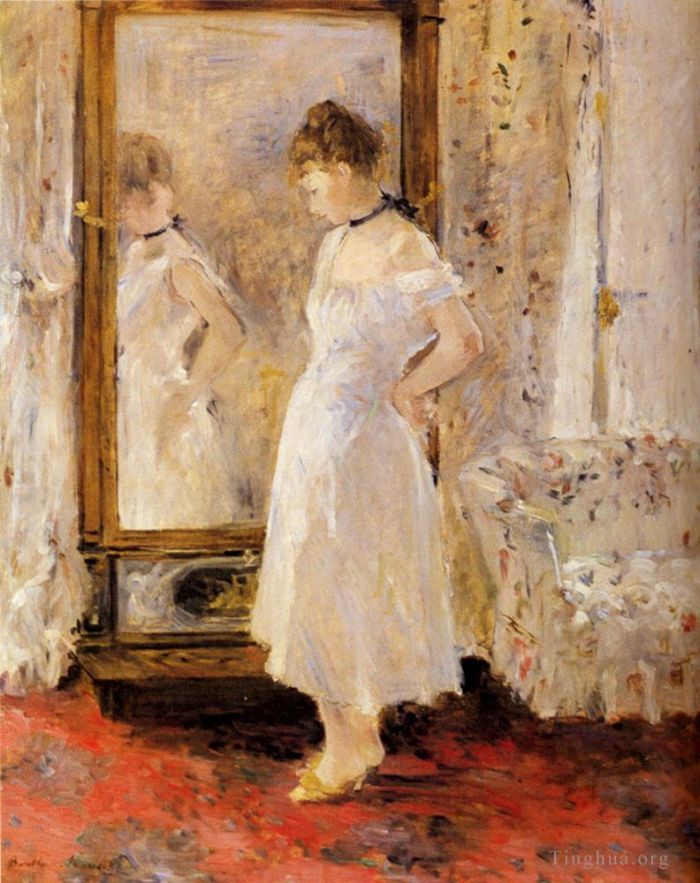Berthe Morisot Oil Painting - The Cheval Glass