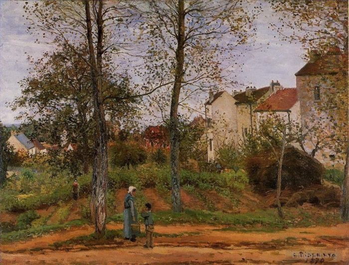 Camille Pissarro Oil Painting - Landscape at Louveciennes (Autumn)
