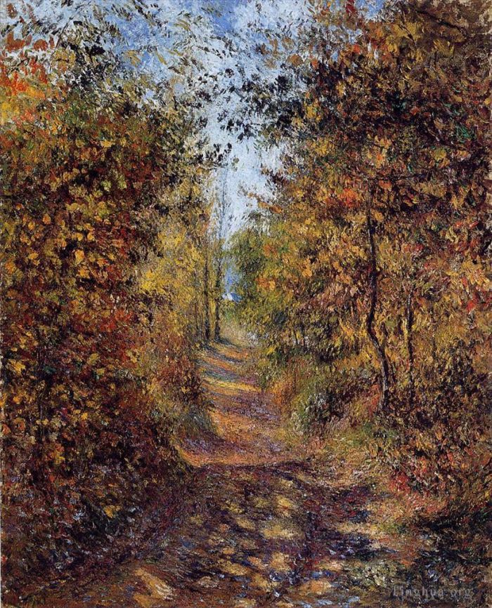 Camille Pissarro Oil Painting - A path in the woods pontoise 1879