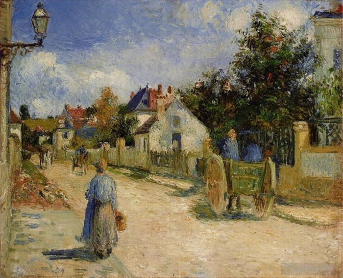 Camille Pissarro Oil Painting - A street in pontoise 1879
