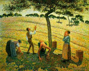 Artist Camille Pissarro's Work - Apple picking at eragny sur epte 1888