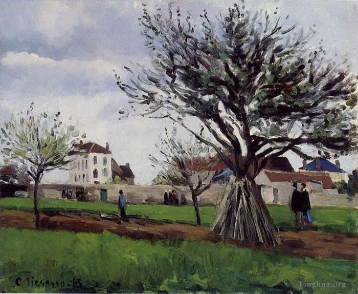 Camille Pissarro Oil Painting - Apple trees at pontoise 1868