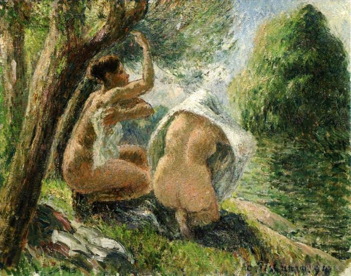 Camille Pissarro Oil Painting - Bathers 1894