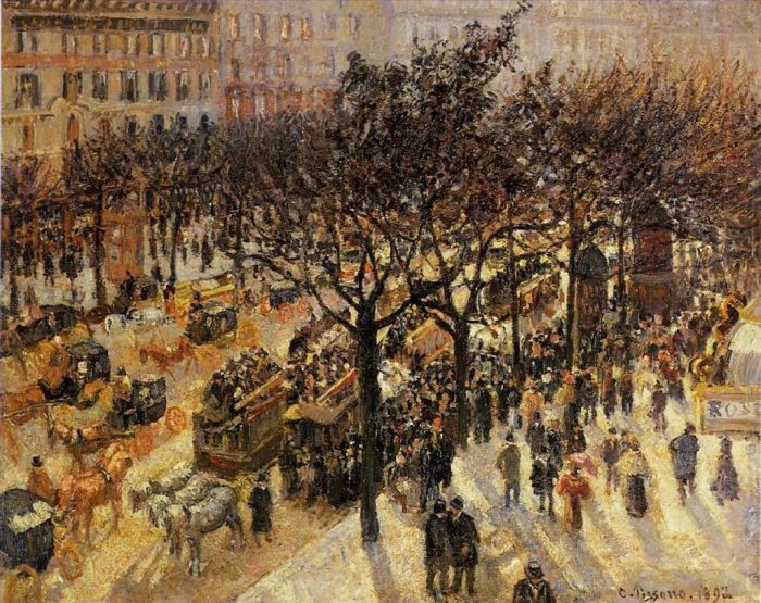Camille Pissarro Oil Painting - Boulevard des italiens afternoon 1897