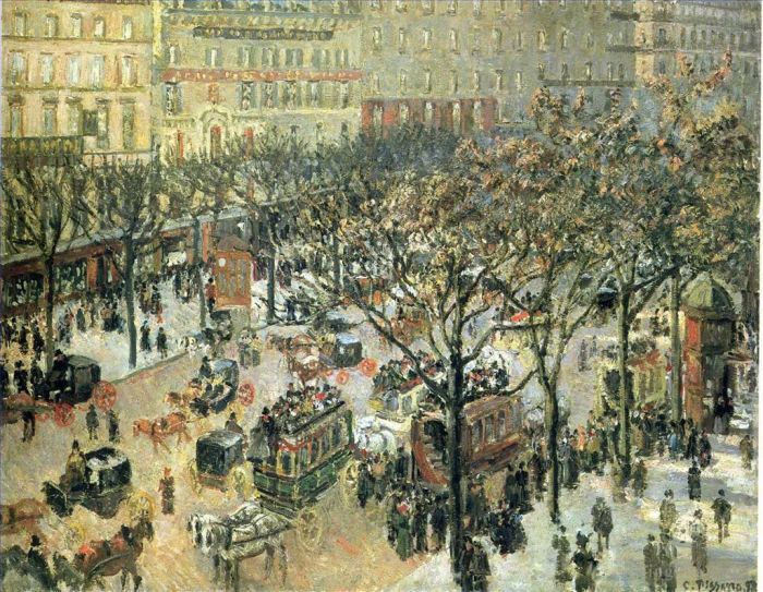 Camille Pissarro Oil Painting - Boulevard des italiens morning sunlight 1897