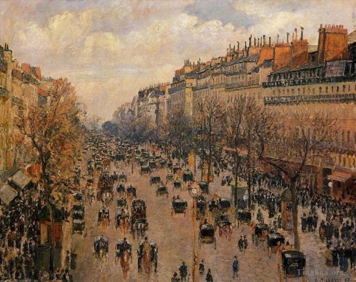 Camille Pissarro Oil Painting - Boulevard montmartre afternoon sunlight 1897