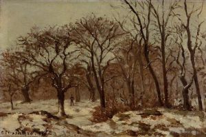 Artist Camille Pissarro's Work - Chestnut orchard in winter 1872