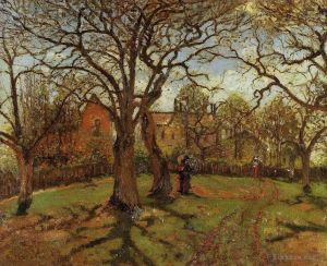 Artist Camille Pissarro's Work - Chestnut trees louveciennes spring 1870