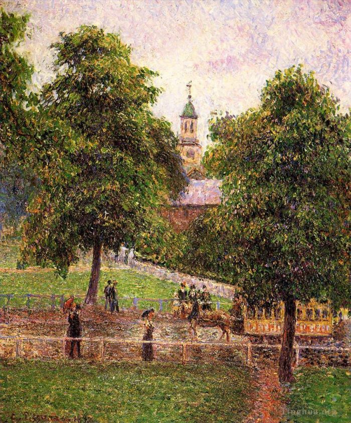 Camille Pissarro Oil Painting - Church at kew 1892