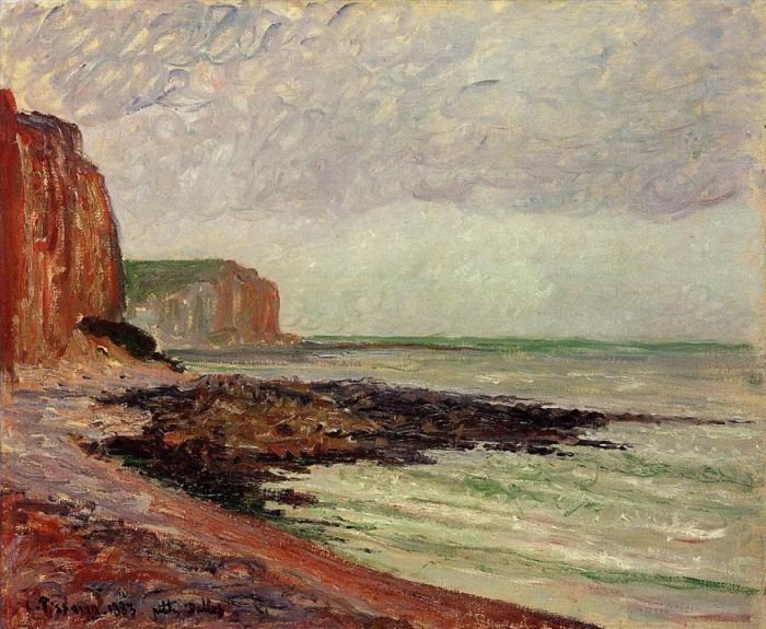 Camille Pissarro Oil Painting - Cliffs at petit dalles 1883