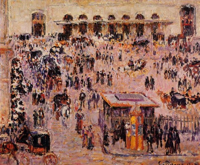 Camille Pissarro Oil Painting - Cour du havre gare st lazare 1893