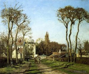 Artist Camille Pissarro's Work - Entrance to the village of voisins yvelines 1872