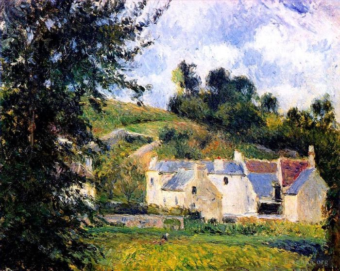 Camille Pissarro Oil Painting - Houses of l hermitage pontoise 1879