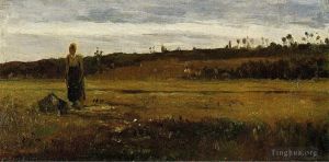 Artist Camille Pissarro's Work - Landscape at le varenne saint hilaire