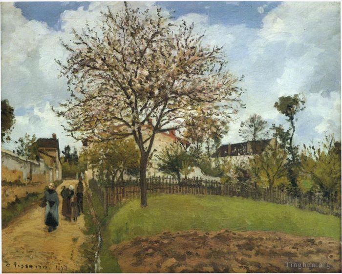 Camille Pissarro Oil Painting - Landscape at louveciennes 1870