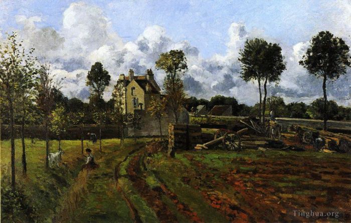 Camille Pissarro Oil Painting - Landscape at pontoise