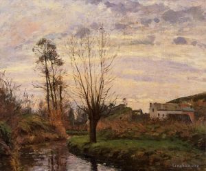 Artist Camille Pissarro's Work - Landscape with small stream 1872