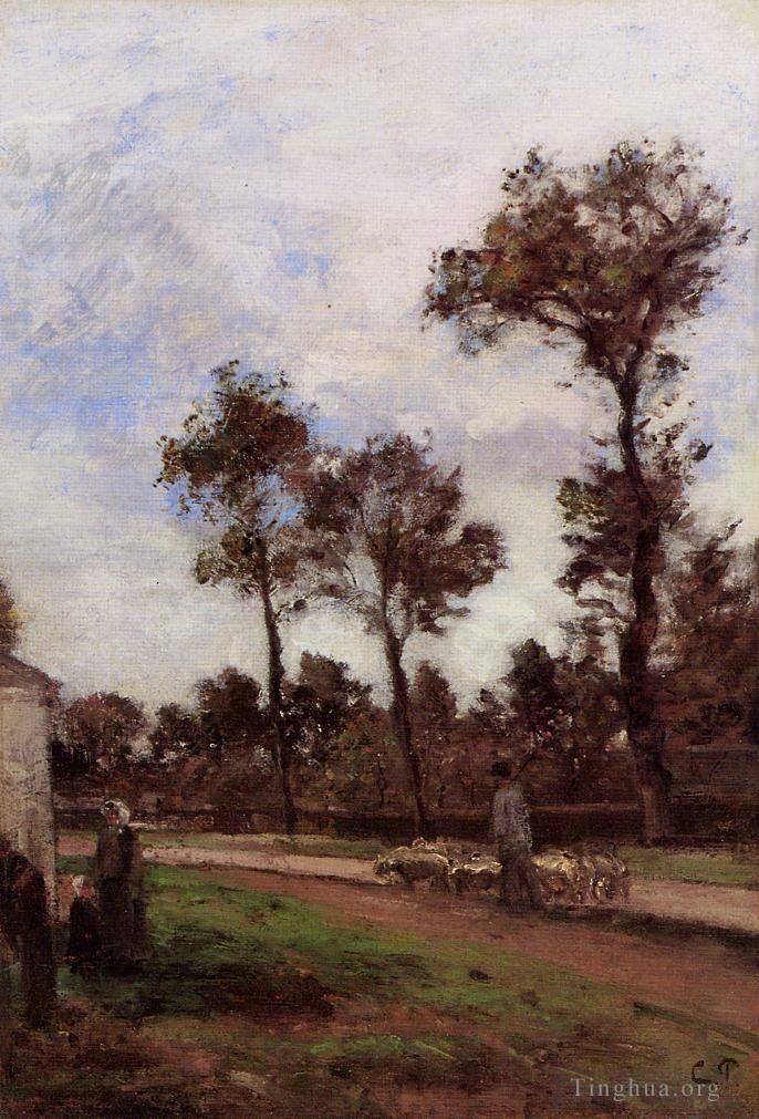 Camille Pissarro Oil Painting - Louviciennes