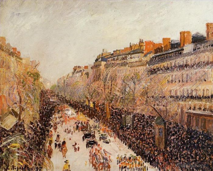 Camille Pissarro Oil Painting - Mardi gras on the boulevards 1897