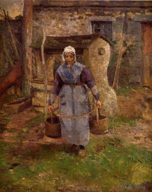 Artist Camille Pissarro's Work - Mother presle montfoucault 1874